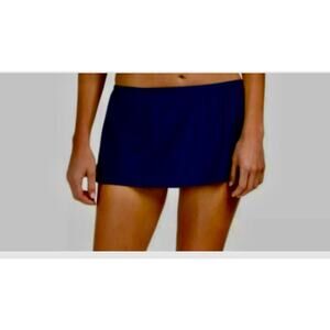 NWT Calvin Klein Swim Skirt Bottom Mid Rise Elastic Waist Black Women's Large